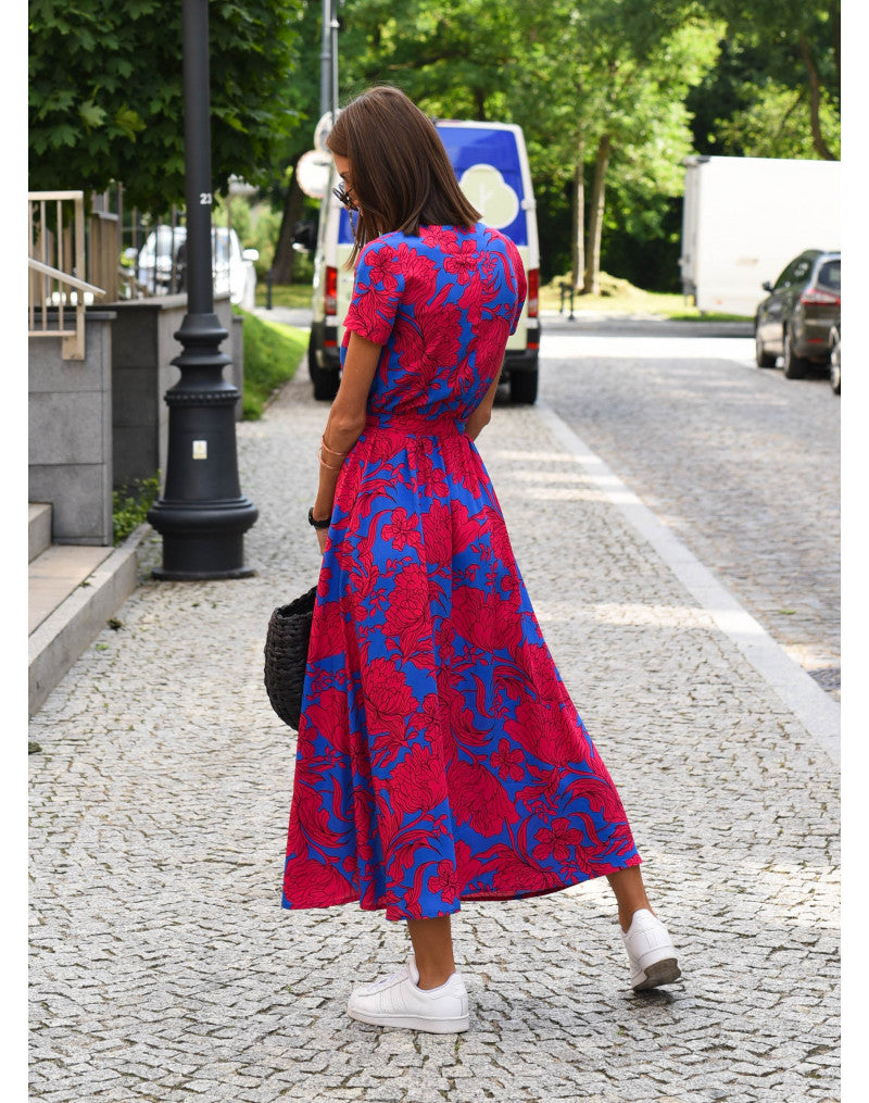 Alina I | Vestido midi cruzado floral