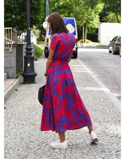 Alina I | Vestido midi cruzado floral