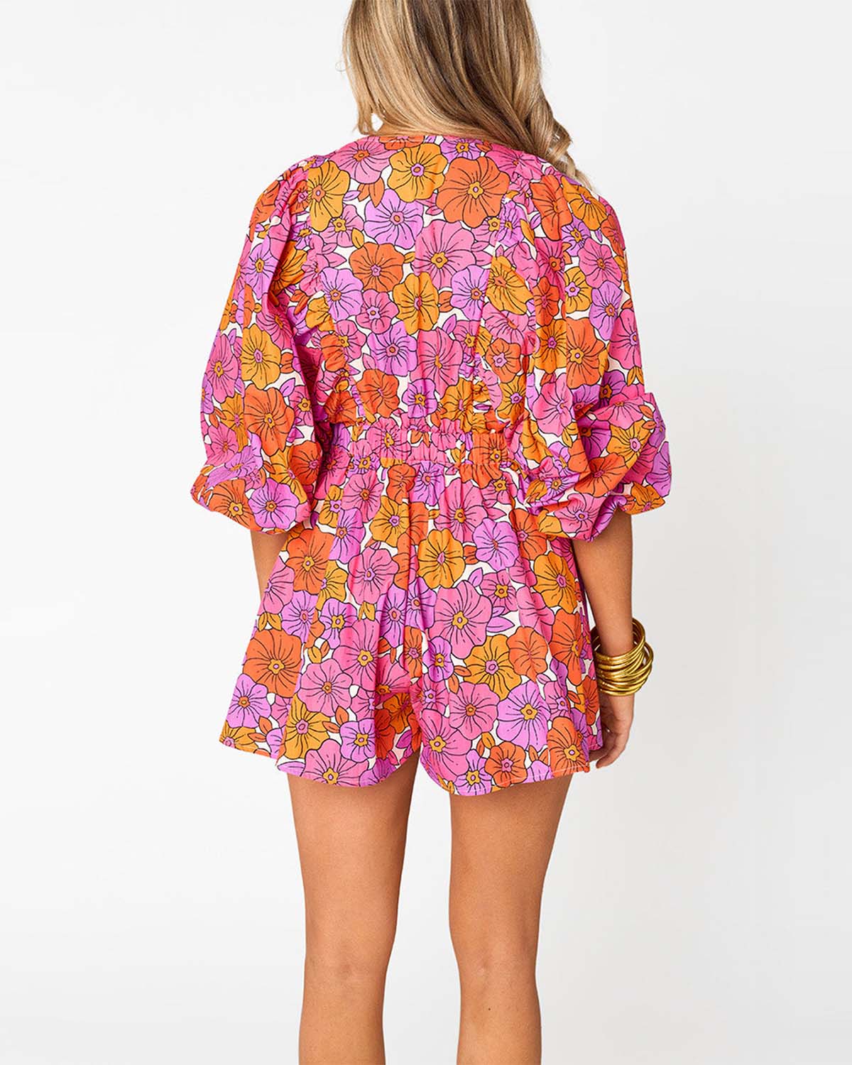 Mono de manga abullonada oversize de moda