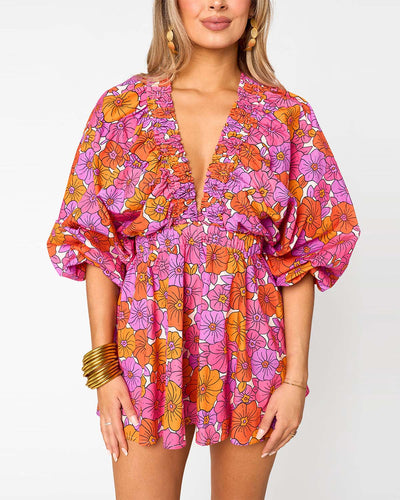 Mono de manga abullonada oversize de moda