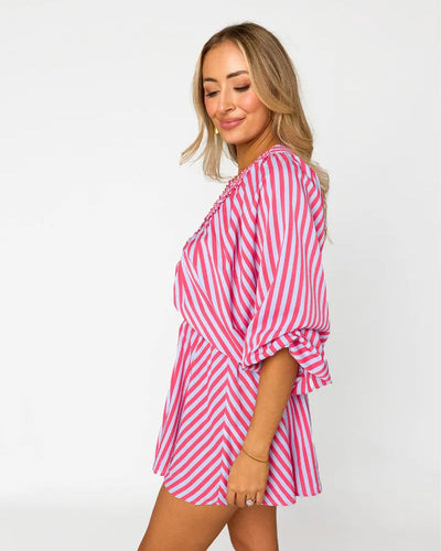 Mono de manga abullonada oversize de moda