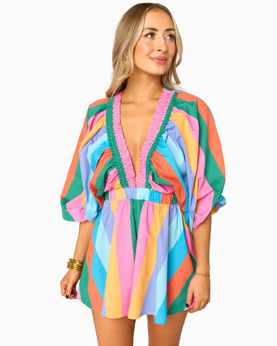 Mono de manga abullonada oversize de moda