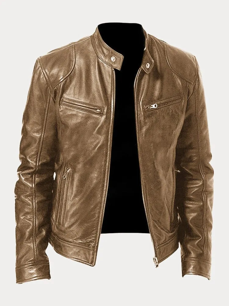 Mike| chaqueta de cuero casual