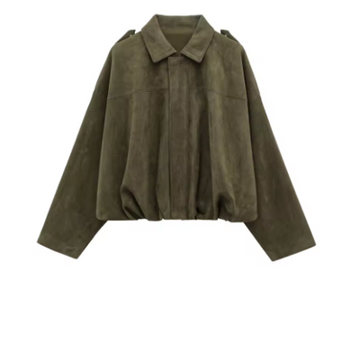 Giada | Chaqueta Oversize de Piel de Gamuza
