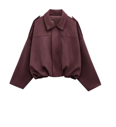Giada | Chaqueta Oversize de Piel de Gamuza