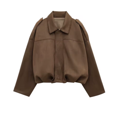 Giada | Chaqueta Oversize de Piel de Gamuza