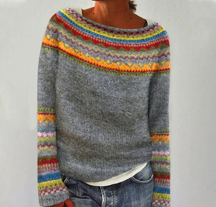 Lucía™ – Sudadera cómoda con estampado retro de olas