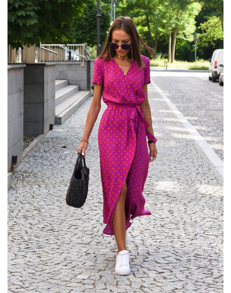 Alina I | Vestido midi cruzado floral