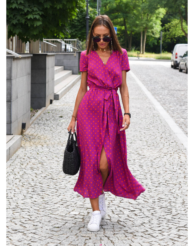 Alina I | Vestido midi cruzado floral