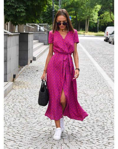 Alina I | Vestido midi cruzado floral