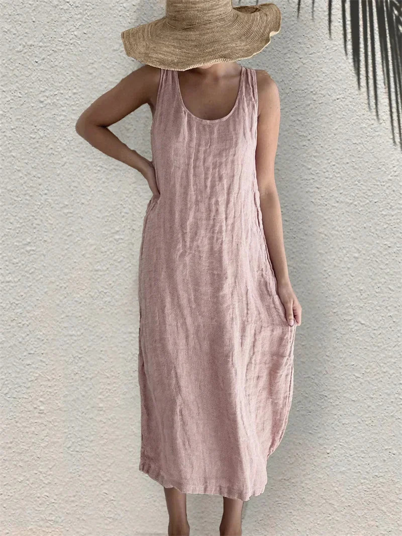Valentina – Vestido de verano con look de lino