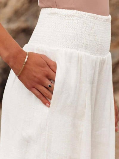 Whitney I Pantalones de Pierna Ancha con Cintura Fruncida