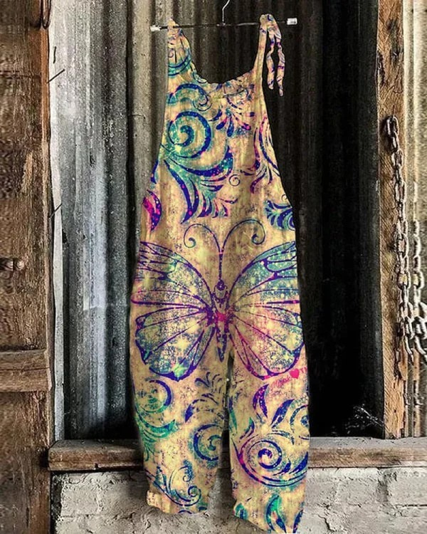 Mono vintage para mujer con estampado de mariposas - Comodidad y estilo para cada ocasión