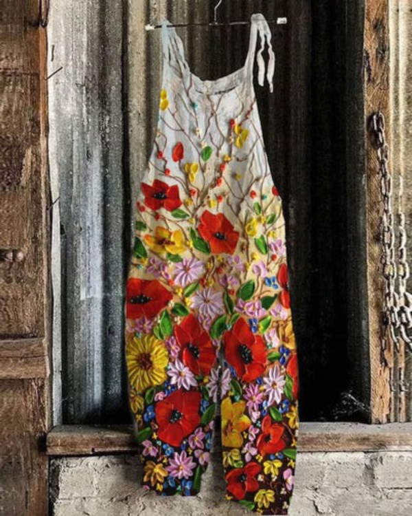 Mono Floral Vintage - Estilo Sin Esfuerzo para Mujeres, Elegante y Cómodo
