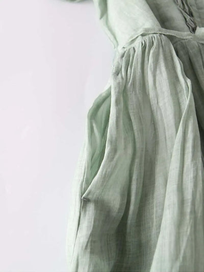 Arya - Vestido Retro para Mujer con Cuello Redondo y Cinturón en la Cintura