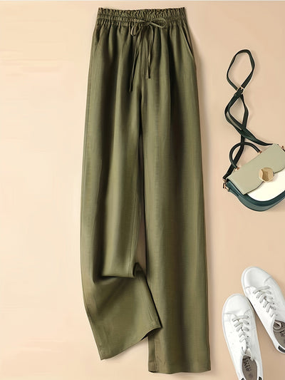 Heather I Pantalones de Pierna Ancha con Cinturilla Ajustable