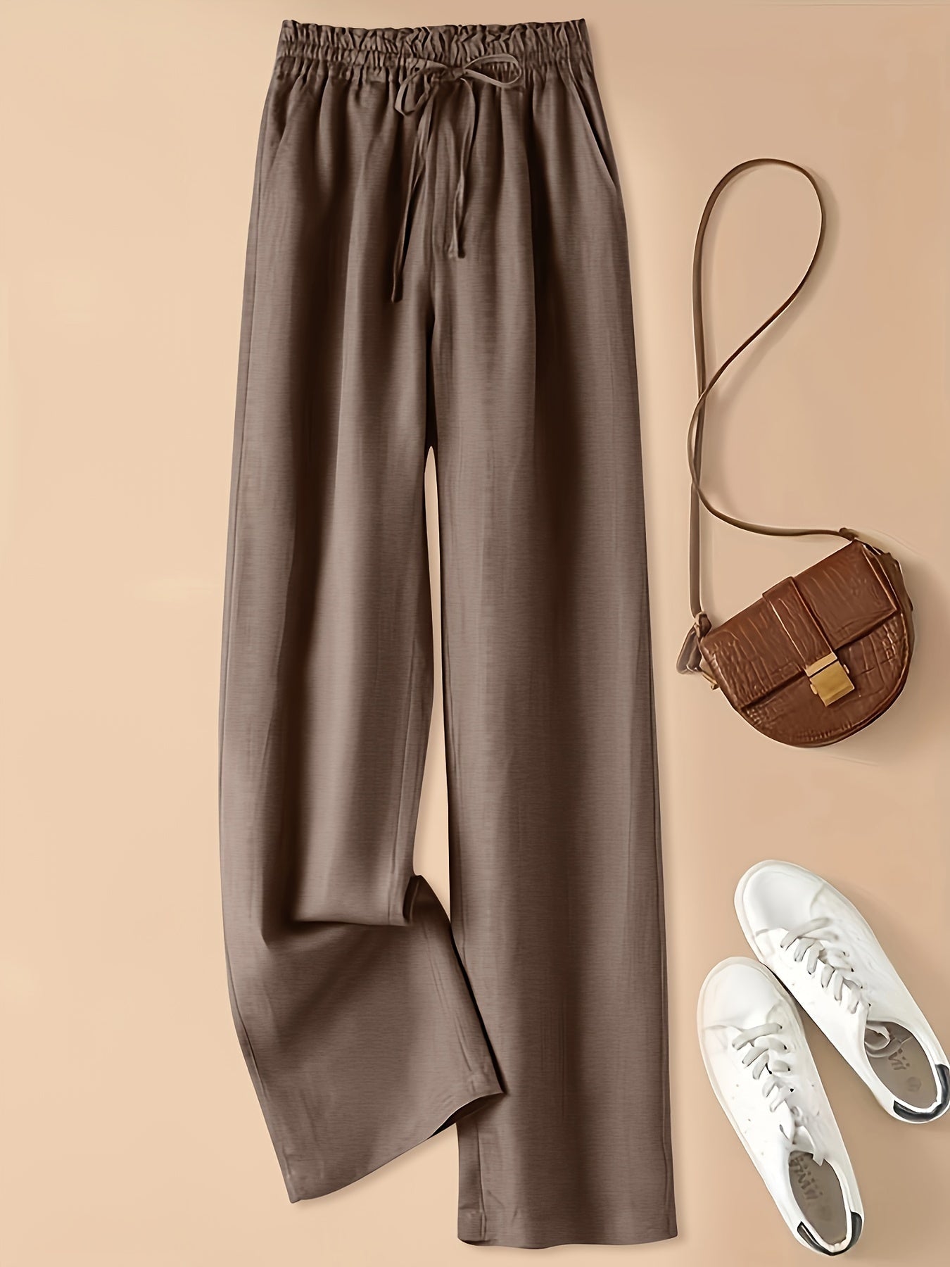 Heather I Pantalones de Pierna Ancha con Cinturilla Ajustable