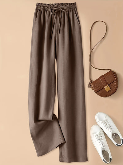 Heather I Pantalones de Pierna Ancha con Cinturilla Ajustable