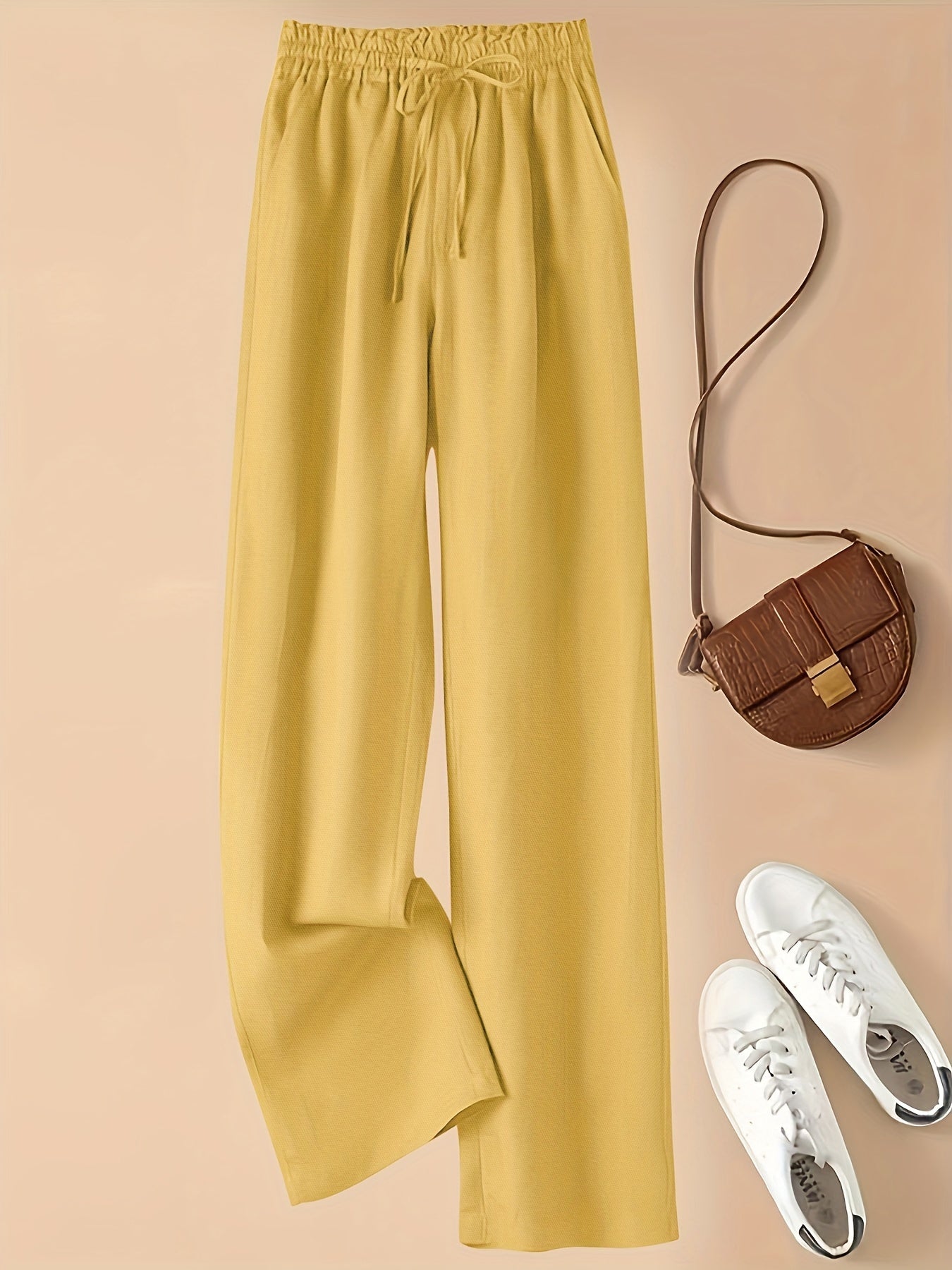Heather I Pantalones de Pierna Ancha con Cinturilla Ajustable