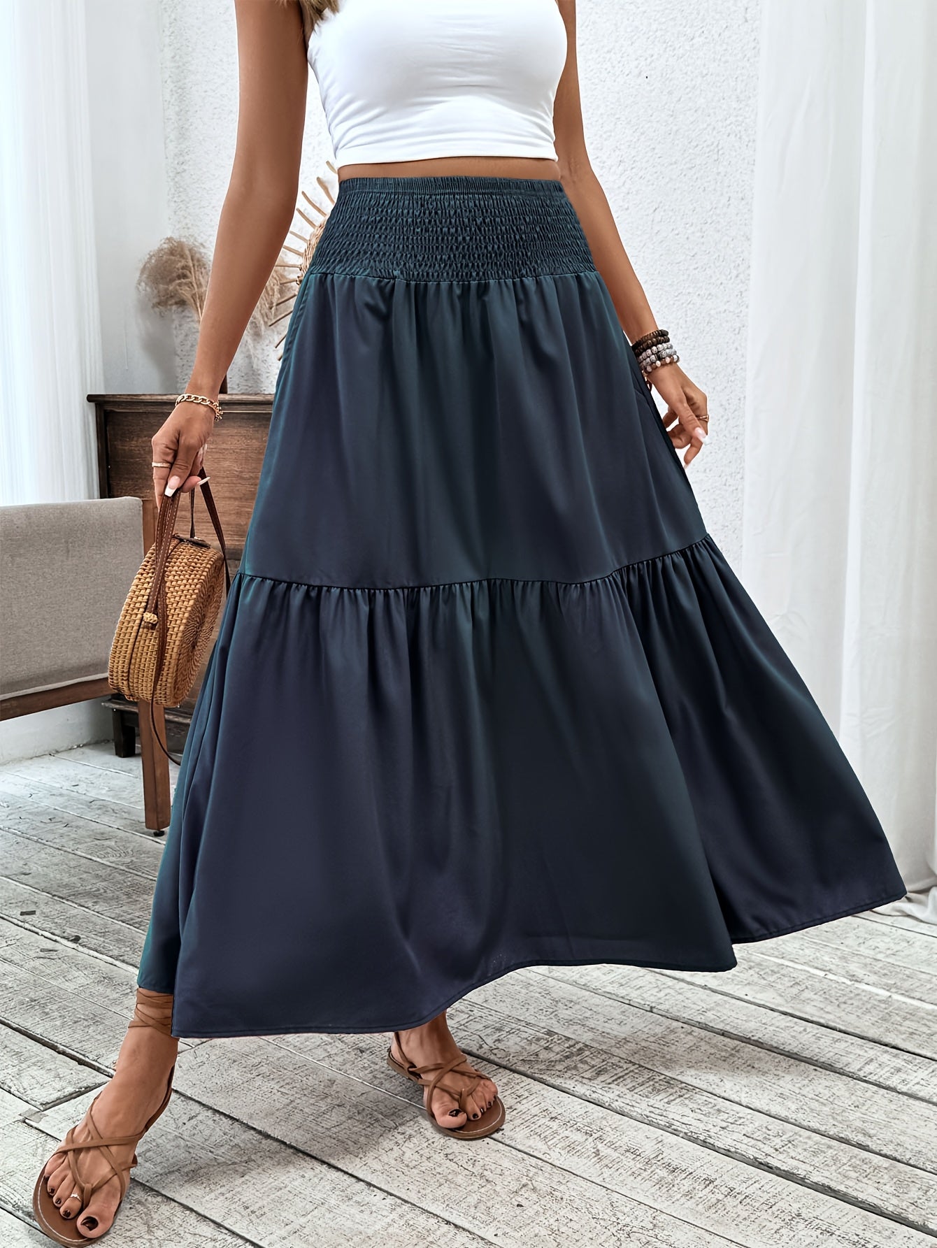 Marnie – Falda Maxi Floral de Volantes