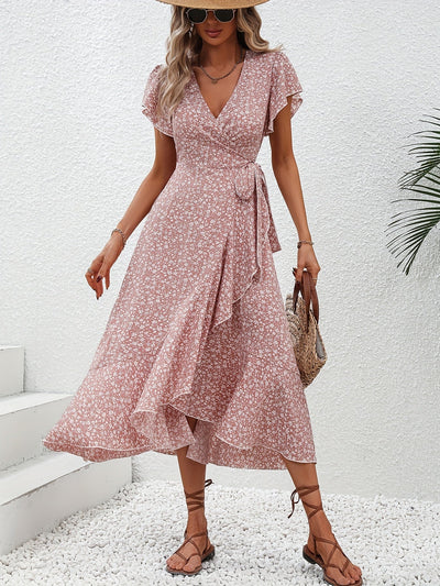 Ellen | Vestido Midi Cruzado con Estampado Floral