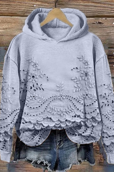 Sudadera con Capucha en Encaje Prato