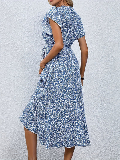 Ellen | Vestido Midi Cruzado con Estampado Floral