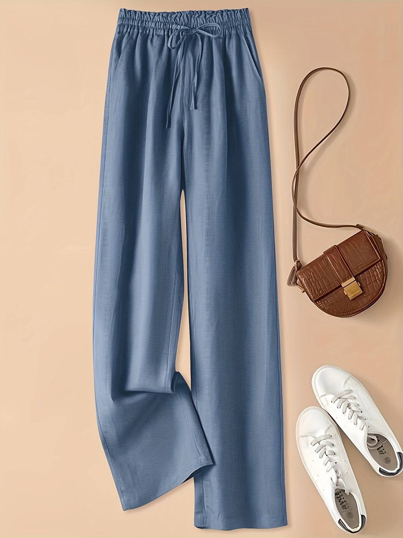 Heather I Pantalones de Pierna Ancha con Cinturilla Ajustable