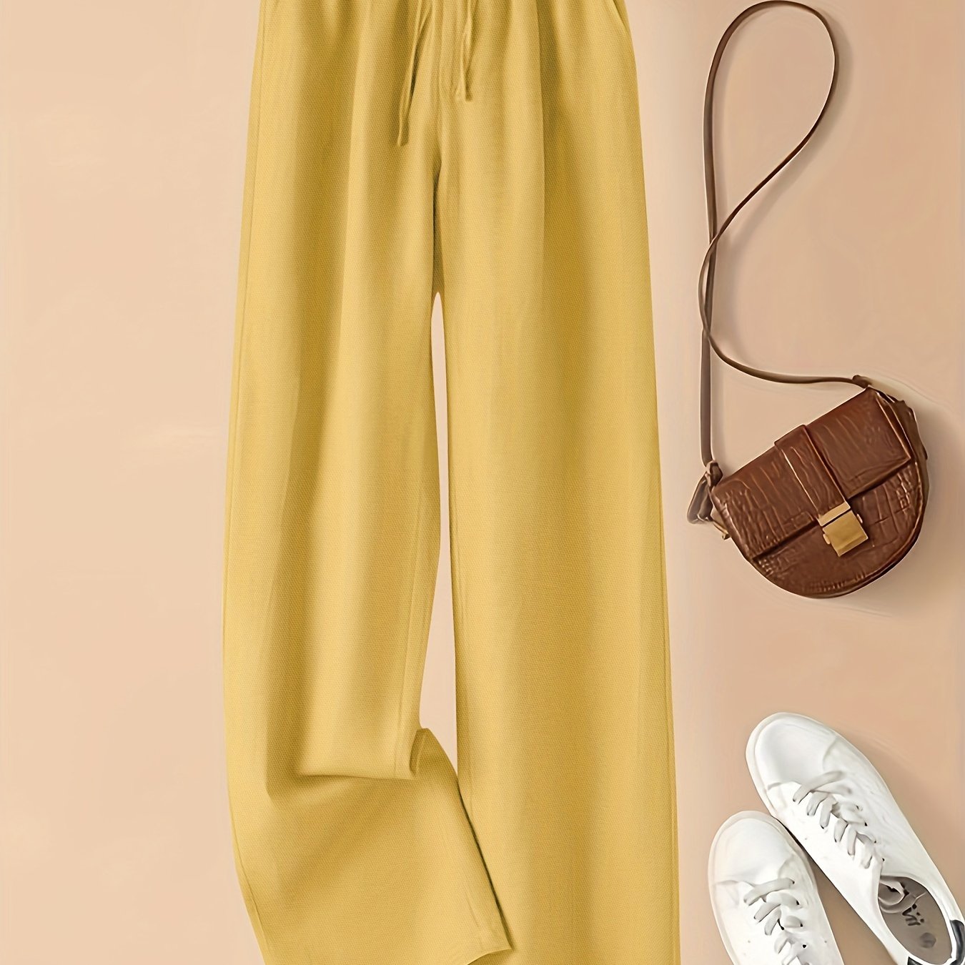 Heather I Pantalones de Pierna Ancha con Cinturilla Ajustable