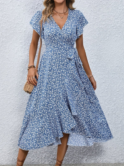 Ellen | Vestido Midi Cruzado con Estampado Floral