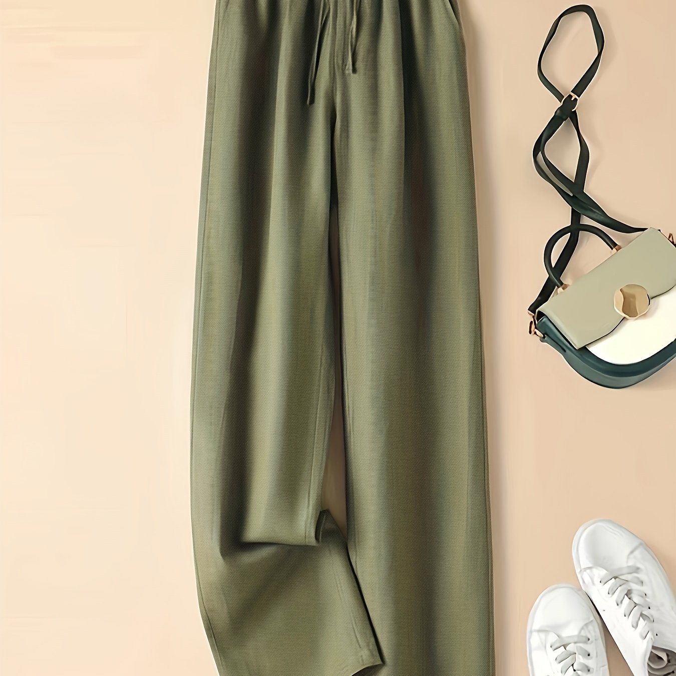 Heather I Pantalones de Pierna Ancha con Cinturilla Ajustable