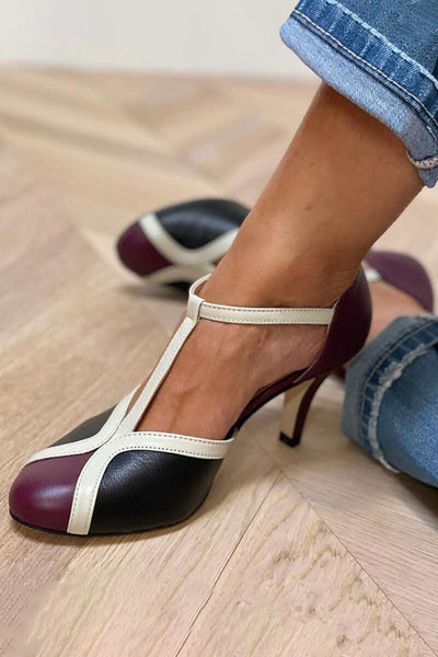 LUCIA | Tacones retro con correa en T