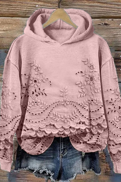 Sudadera con Capucha en Encaje Prato