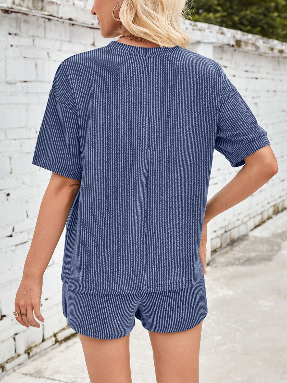 Jinte | Conjunto cómodo de ropa de estar por casa acanalada