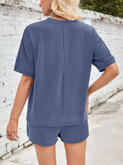 Jinte | Conjunto cómodo de ropa de estar por casa acanalada