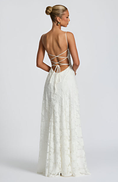 Francisa | Vestido Maxi con Corsé de Encaje