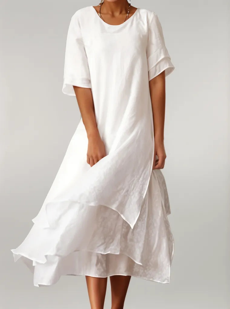 Jasmine I | Vestido midi fluido con capas