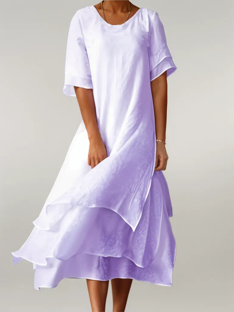 Jasmine I | Vestido midi fluido con capas