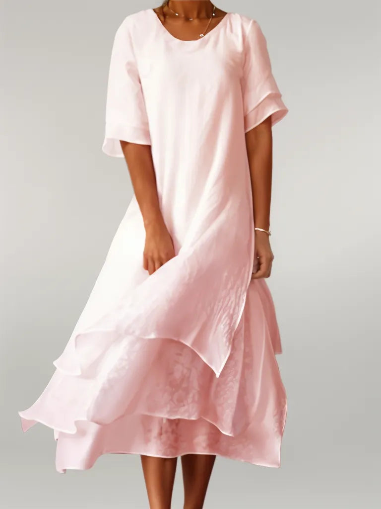 Jasmine I | Vestido midi fluido con capas