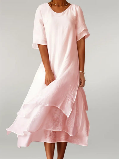 Jasmine I | Vestido midi fluido con capas