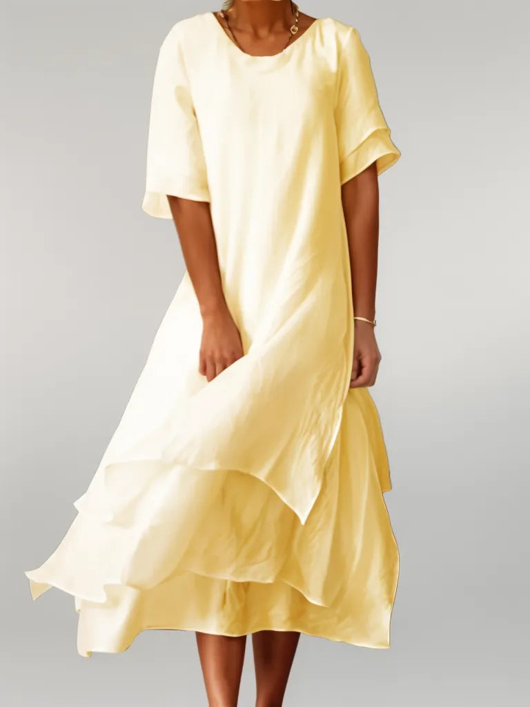 Jasmine I | Vestido midi fluido con capas