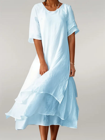 Jasmine I | Vestido midi fluido con capas