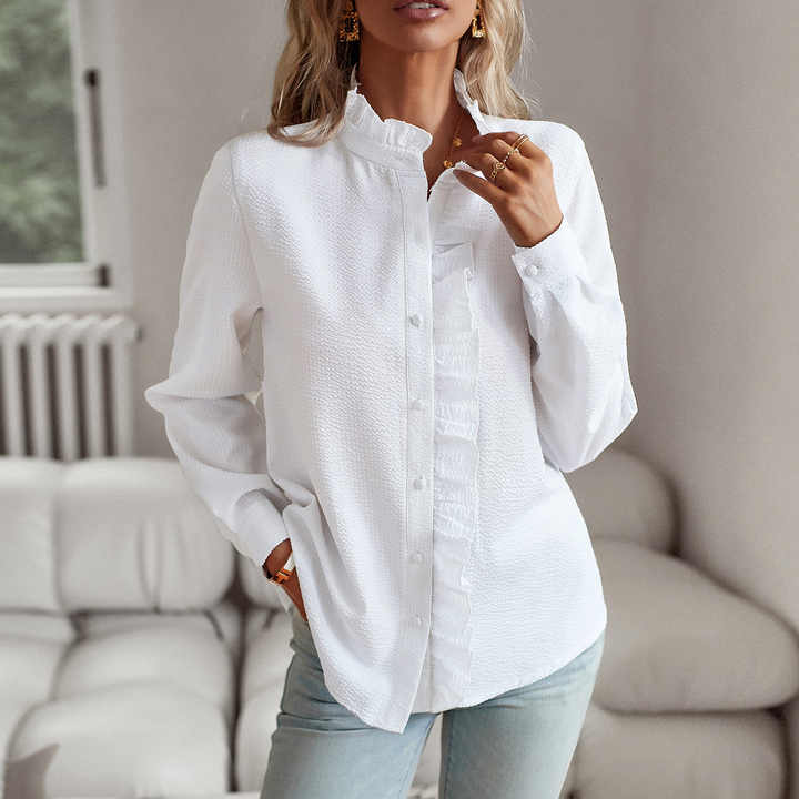 Grace I Blusa con botones y volantes